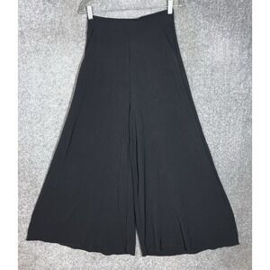Gomorn Super Wide Leg High Rise Pants Womens Size Medium Black Crinkle Pockets